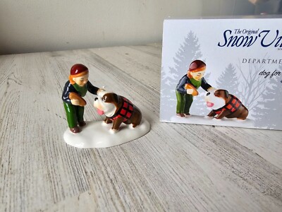 Dept 56 dog for the dog 4050994 bulldog RARE people accessory hot dog Snow villa