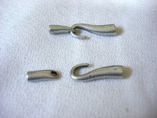 Endcap Hooks-Kumihimo Bead Crochet Beaded Ropes Leather and Cord-Silver-2 Pr/Pkg