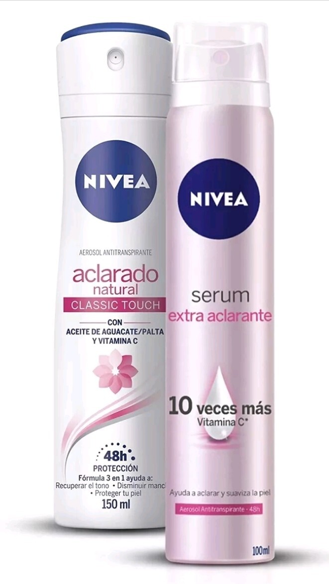 NIVEA Lightening Deodorant Aerosol 2-Pack Natural & Extra Brightening