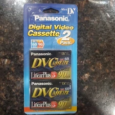 Sealed Panasonic SP 60 min / LP 90 min DVC Digital Video Mini DV Cassette 2 pack