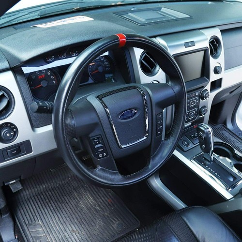 Cubierta de volante estilo fibra de carbono ABS decoración para Ford F-150 2009-2014 - Imagen 6 de 11