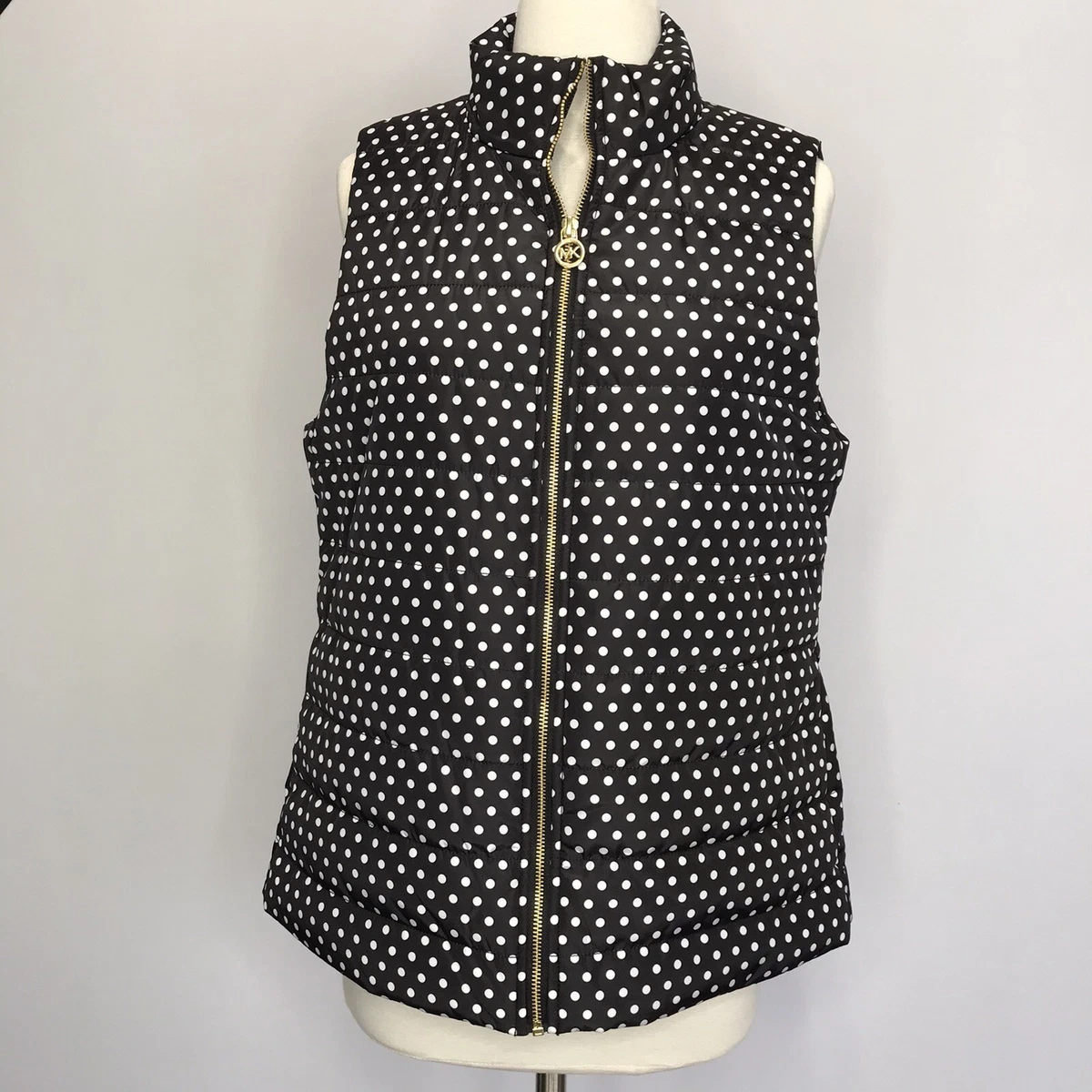 Michael Kors Women s Puffer Vest Black Polka Dot Polyester Size S