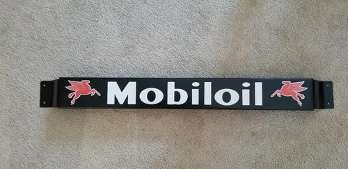 33" Door push bar antique vintage Mobil Oil gasoline advertising Black