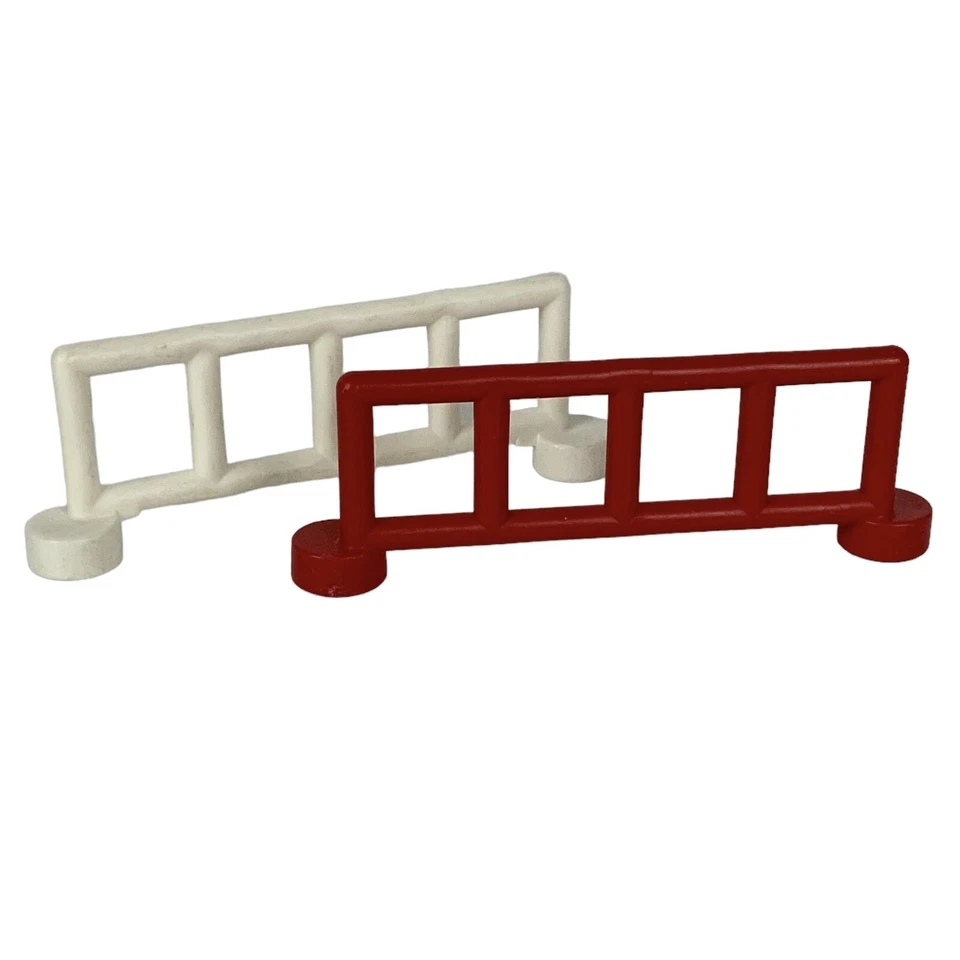 Lego Duplo Cerca Livre Seções 2214 Vermelho Branco Peças de Reposição - Imagem 2 de 4