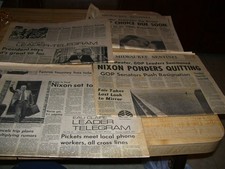 Lot of August 1974 Wisconsin Newspapers Richard Nixon Watergate Gerald Ford