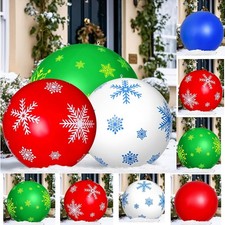 12Pcs Giant Inflatable Xmas Ornaments,16/24in PVC Balls for Yard Tree Decor