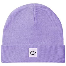 Baby Beanie Knit Hats for Boys Girl 0-8 Years 0-6 Months Light Purple
