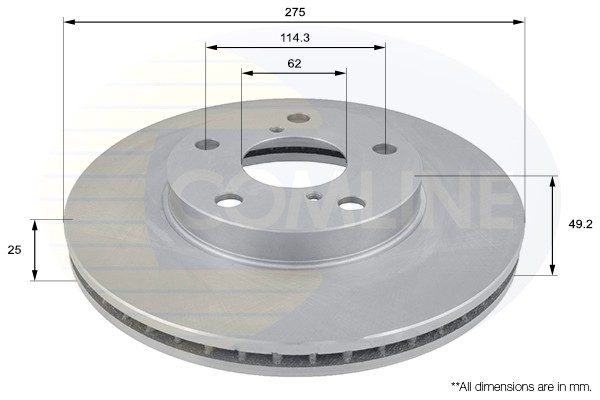 2 PCS COMLINE ADC01100V Brake Disc
