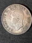 1939 Canada Silver Dollar AU Toned - Parliament Royal Visit - 80% Silver Coin