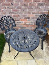 2 Black Metal 2 Seater Table