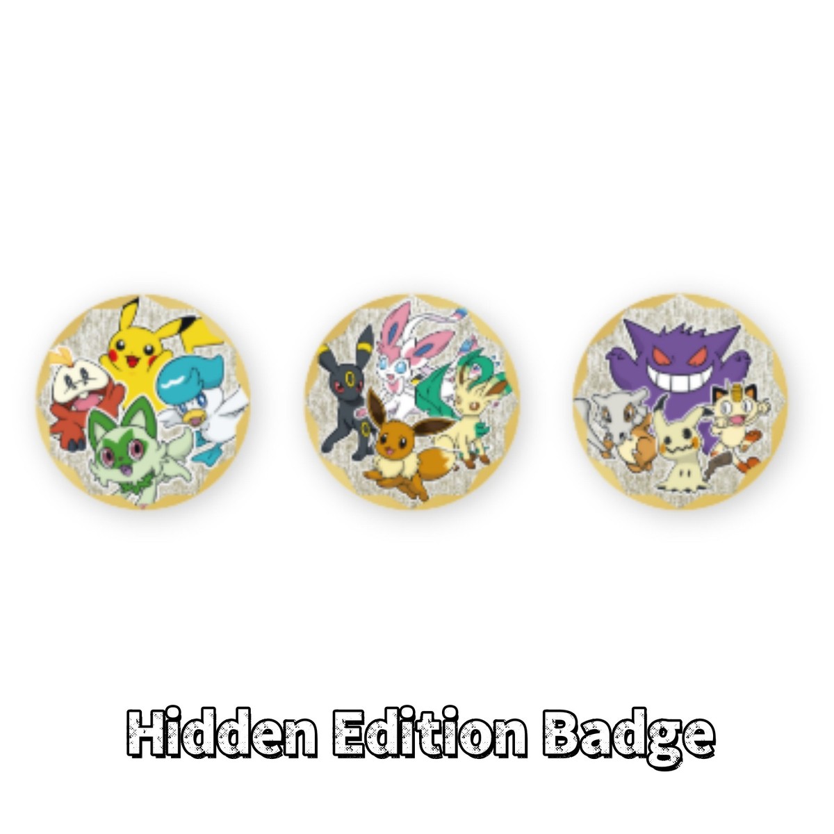 Pokemon 2026 Chinese Gem Only Badge Gengar & Mimikyu & Cubone