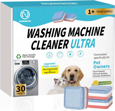 #ad Washing Machine Cleaner Tablets 30 Pack Upgraded Formulated for Pet Owners 1Y $29.60
