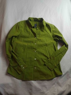 Gap Button Up Top Womens Medium Green Office Casual Dark Academia Corporate Chic