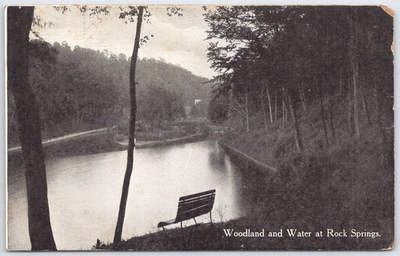 #ad Vintage Woodland and Water at Rock Springs WV Postcard by Hocking Amusement $3.15