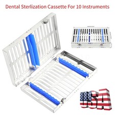 Premium Dental Autoclave Sterilization Cassette Rack Box Tray For 10 Instruments