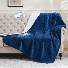 Waterproof Blanket for Pet Bed Couch Sofa Car, 50"x60", Navy Blue Soft Leak...