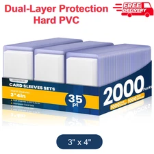 2000 Packs Card Sleeves Top Loads for Cards - 3" x 4" Baseball Card Protectors