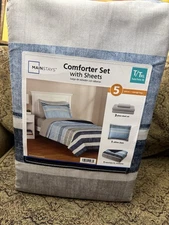 New 5 Piece Comforter T/Lt In Bag Mainstay Set