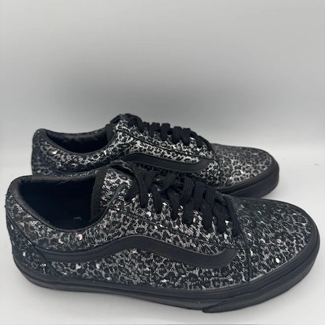 Zapatillas para mujer Vans Old Skool negras metálicas de leopardo talla 8 Foto 2 de 4