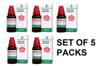 Lilium tigrinum Pentarkan Drops   Vaginal Secretion Support   Pack of 5 × 30 ml