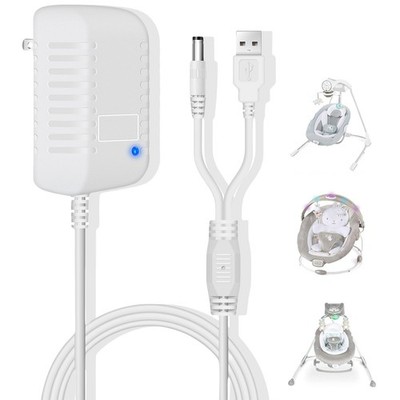 Charger for Ingenuity Baby Swing,Replacement Power Cord for Baby Rocker,2-in-1