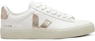 VEJA Herren Sneaker ESPLAR PLATINE GOLD LOGO Weiß Leder UK 9 / EU 43