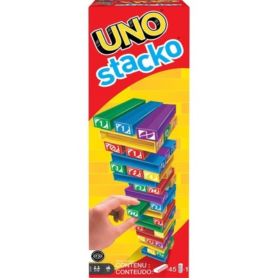 UNO Stacko Party Game Colored Stacking Blocks Balance Big