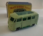 Vintage 1962 MATCHBOX LESNEY No. 34 Volkswagen Camper Bus Grey Wheels Boxed