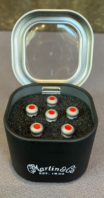 Martin APP0005 Luxe Liquidmetal Bridge Pin Set - Turkish Emery w/ Red Inlay