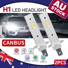 Pair H1 LED Headlight Globe 6000K High Low Beam Driving Lamp Bulb 24000LM White