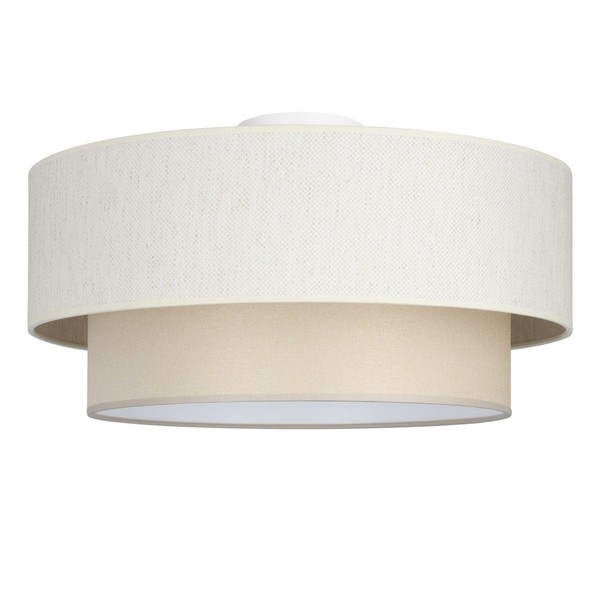 Deckenlampe Schlafzimmer Stoff Weiß Hellbeige E27 Ø 45 Cm Deckenleuchte Flur-image