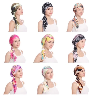 Chemo Headwear Pre Tied Headfarps Headwraps Turban Beanie Cap pour femmes - Photo 1/4