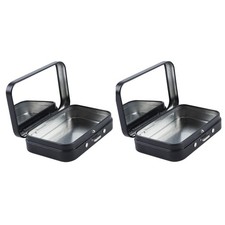 2Pcs Dental Floss Picks Dispenser, Portable Case with Black
