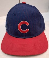 Vintage Chicago Cubs Hat Cap Snapback Sports Specialties MLB Side Logo Pinstripe