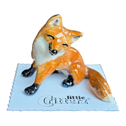 LITTLE CRITTERZ Red Fox Smiling "Robin" Miniature Figurine New FREE SHIP LC1033