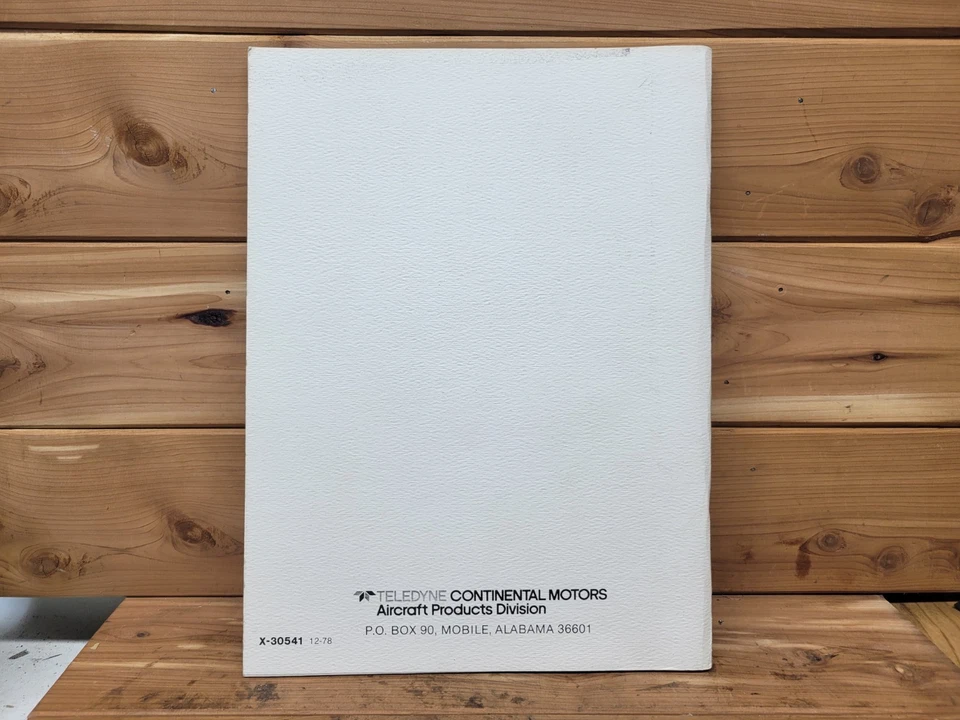 Continental Aircraft Engine 1978 TSI0-360E y F & LTSI0-360E manual de mantenimiento Foto 2 de 4