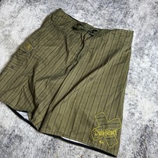 Quiksilver Mens Board Shorts Size 34 Olive Green Cargo Pocket Swim Trunks