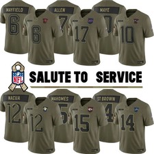 NWT Men's Olive 2025 Salute to Service Limited Player Jersey All Stitched S-3XL
