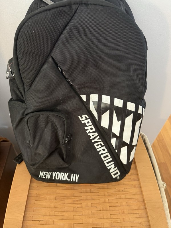 Sprayground New York, NY Backpack Black/Red/White Zip Logo Padded Straps