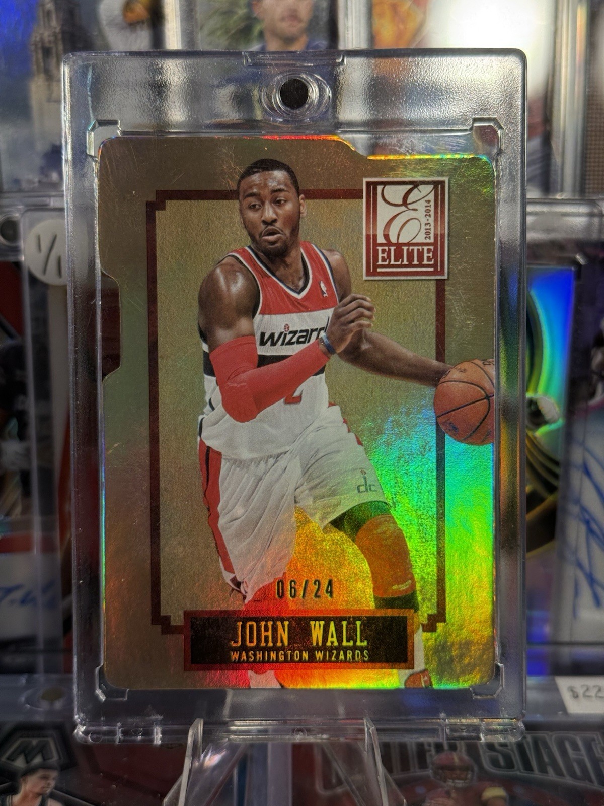 2013-14 Panini Elite Status Gold Die Cut /24 John Wall #6 Washington Wizards SP
