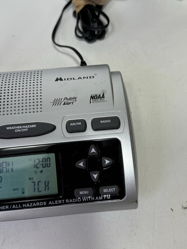 Midland WR-300 Digital Weather Alert Monitor AM/FM Radio Alarm Clock TESTED - Image 3 of 4