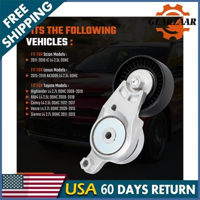 Drive Belt Tensioner Assembly with Pulley For Toyota Camry RAV4 Highlander Venza