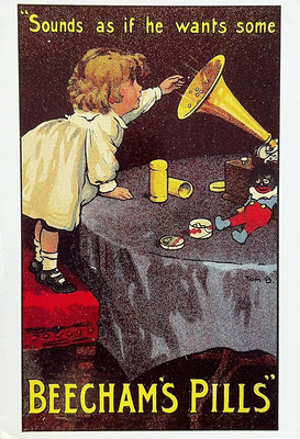Beechams Pillen, klingt, als ob er etwas will, Vintage Dover Publikationen Postkarte