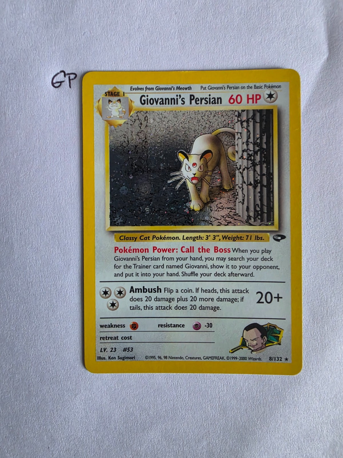 Giovanni's Persian 8/132 Gym Challenge Holo