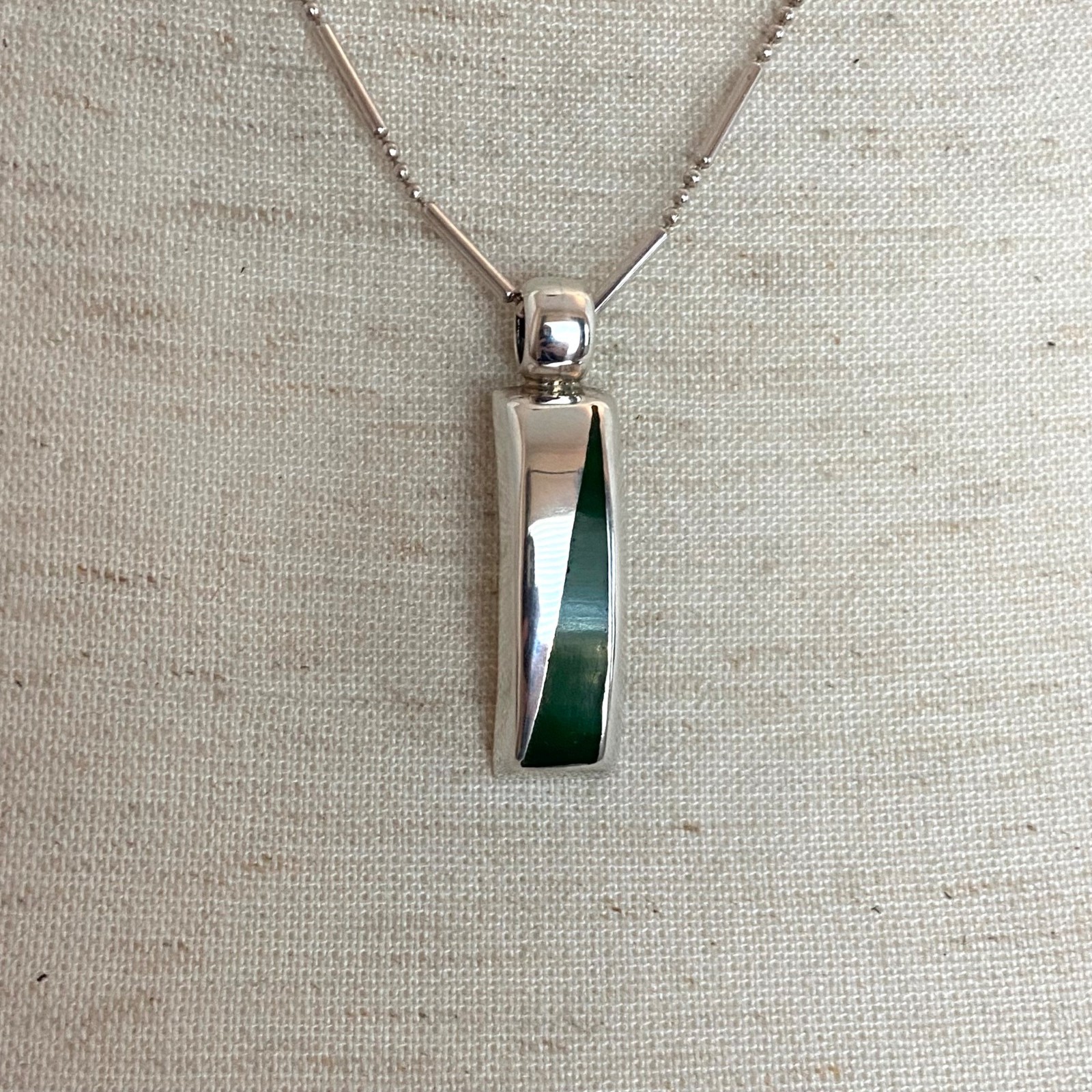 Sterling Silver 925 Rectangular Curved Malachite … - image 17