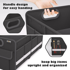 Trunk Organizer, Car Storage, Reinforced Handles, Collapsible Multi-Compartme...