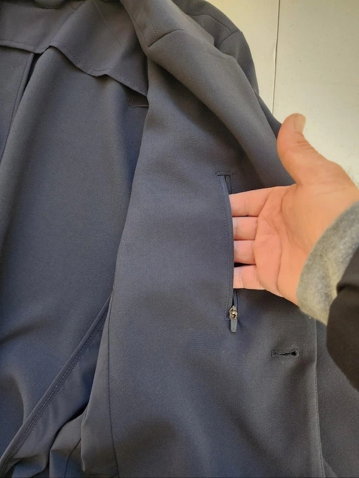 Chaqueta Blazer BYLT Para Hombre Grande Azul Marino Tejido Elástico Informal Viaje Deporte Abrigo Foto 4 de 4