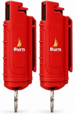 2 Pack Burn Pepper Spray 1/2oz Police Strength Self Defense OC Keychain Red