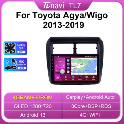 Android Auto CarPlay Car Radio For Toyota AGYA WIGO 2013-2019 GPS Player Screen