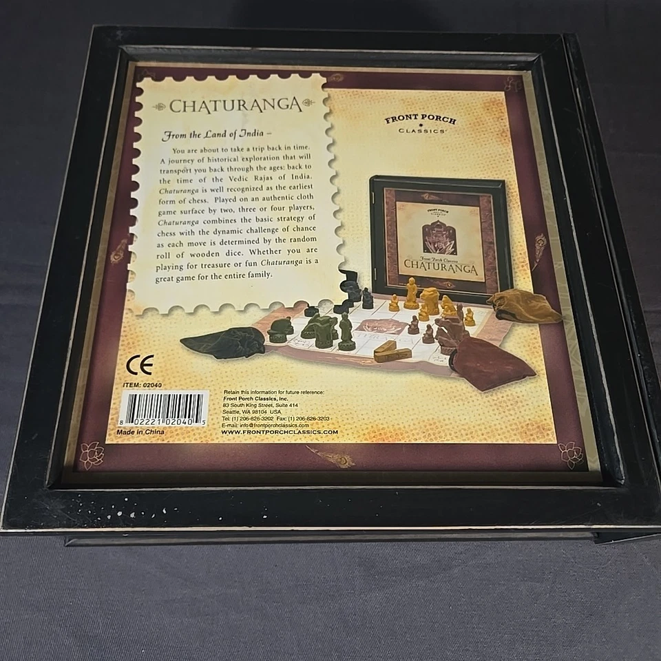 Chaturanga Classic Game From India Wooden Box 02040 Front Porch Classic Complete - Image 3 of 4